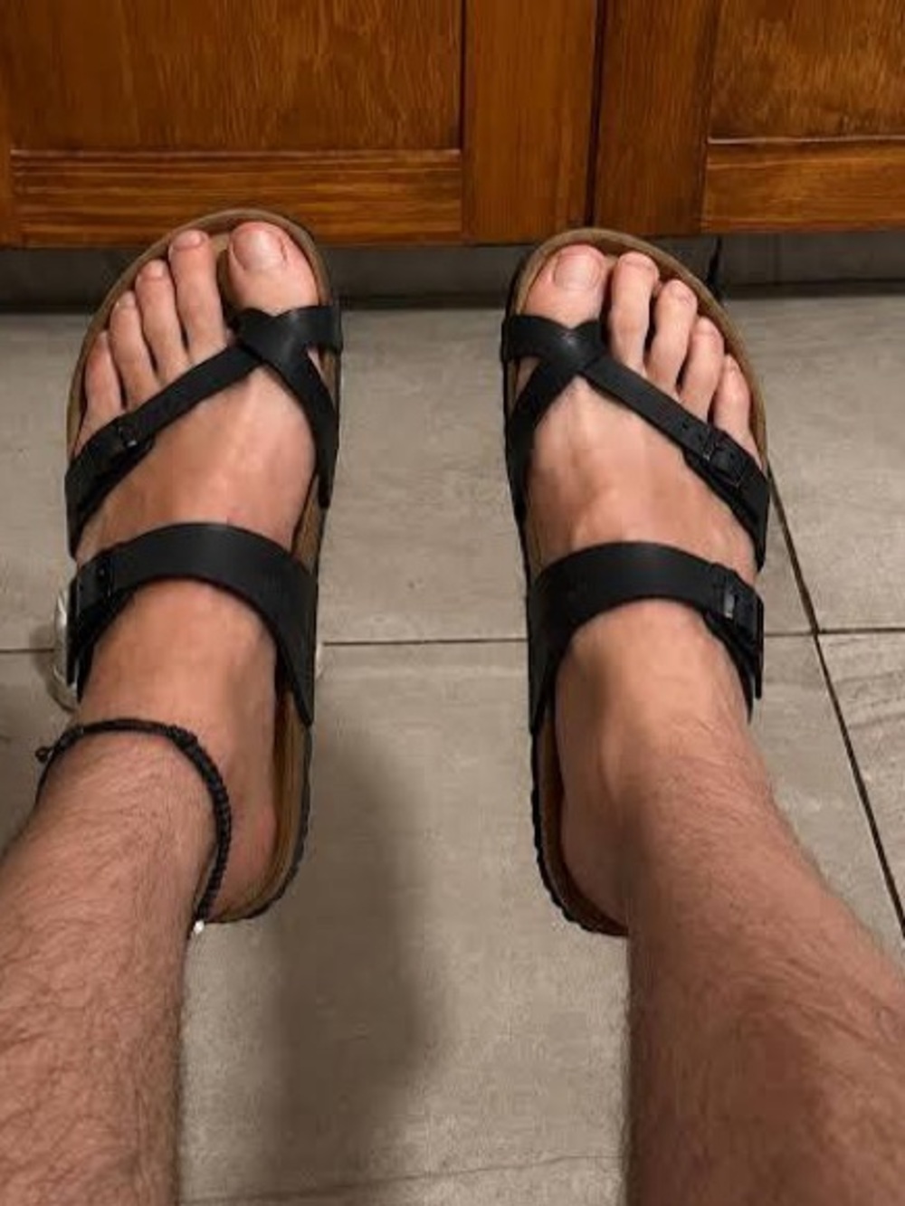 BIRKENSTOCK Black UNISEX Mayari Birko-Flor Sandals W/Crisscross Adj Straps EUC